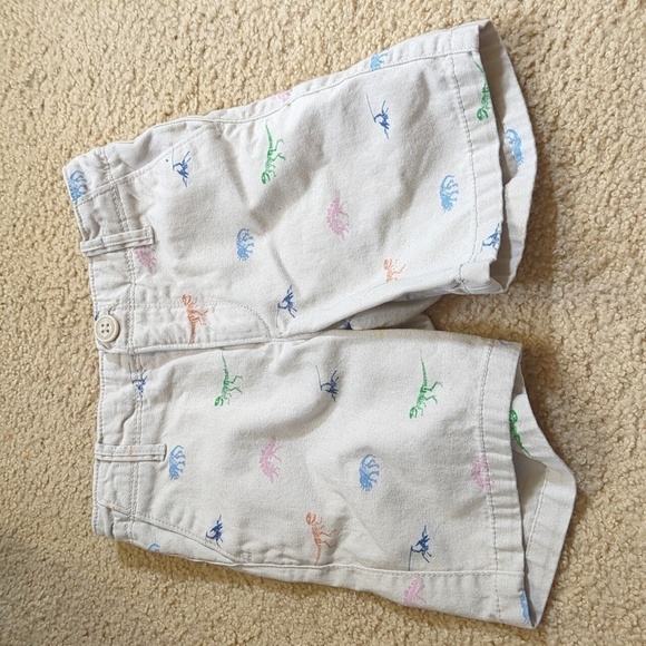 Baby Gap Khaki Rainbow Dinosaur Adjustable Shorts Size 3 - Picture 1 of 6